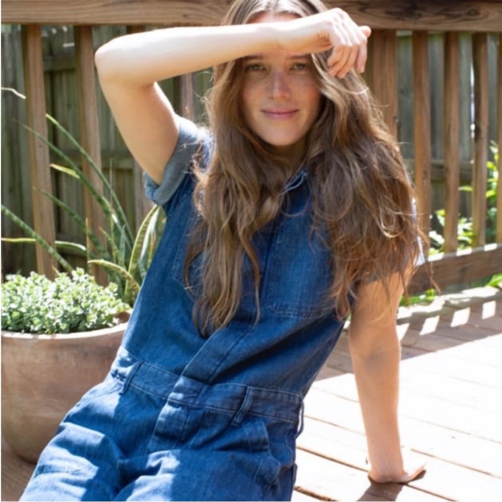 Everlane Blue Denim Jumpsuit Relaxed Fit